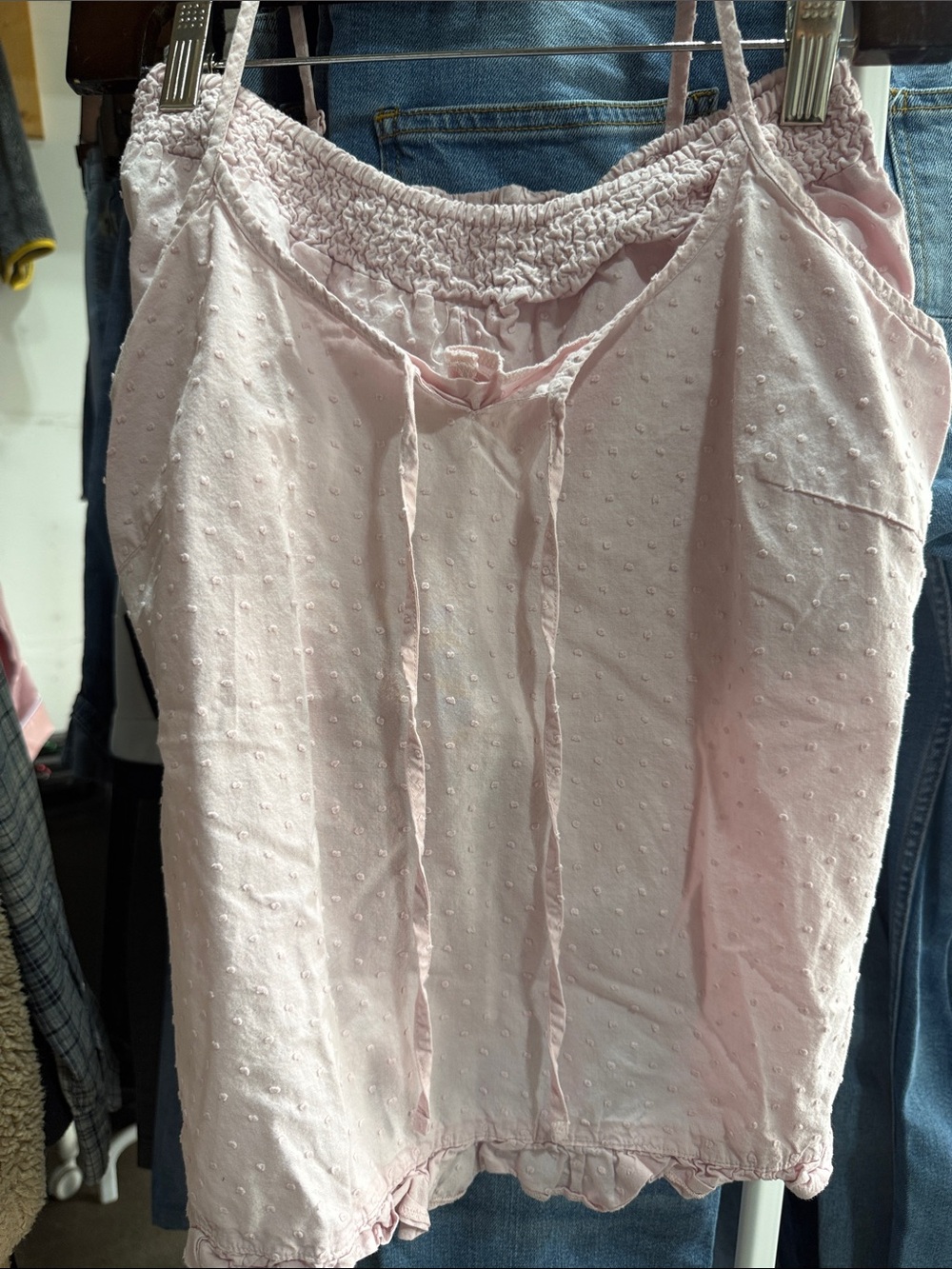 Joe Fresh Light Pink Textured Cotton Pajama Tank